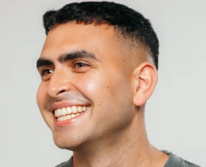 Portrait of Sammy Virji, emerging UK Garage producer and DJ, known for blending classic garage sounds with modern beats